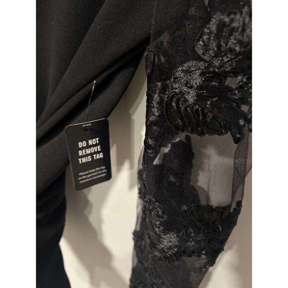 NEW Express Black Lace Sleeve Body Suit, Size XS, KB372 - Picture 5 of 6